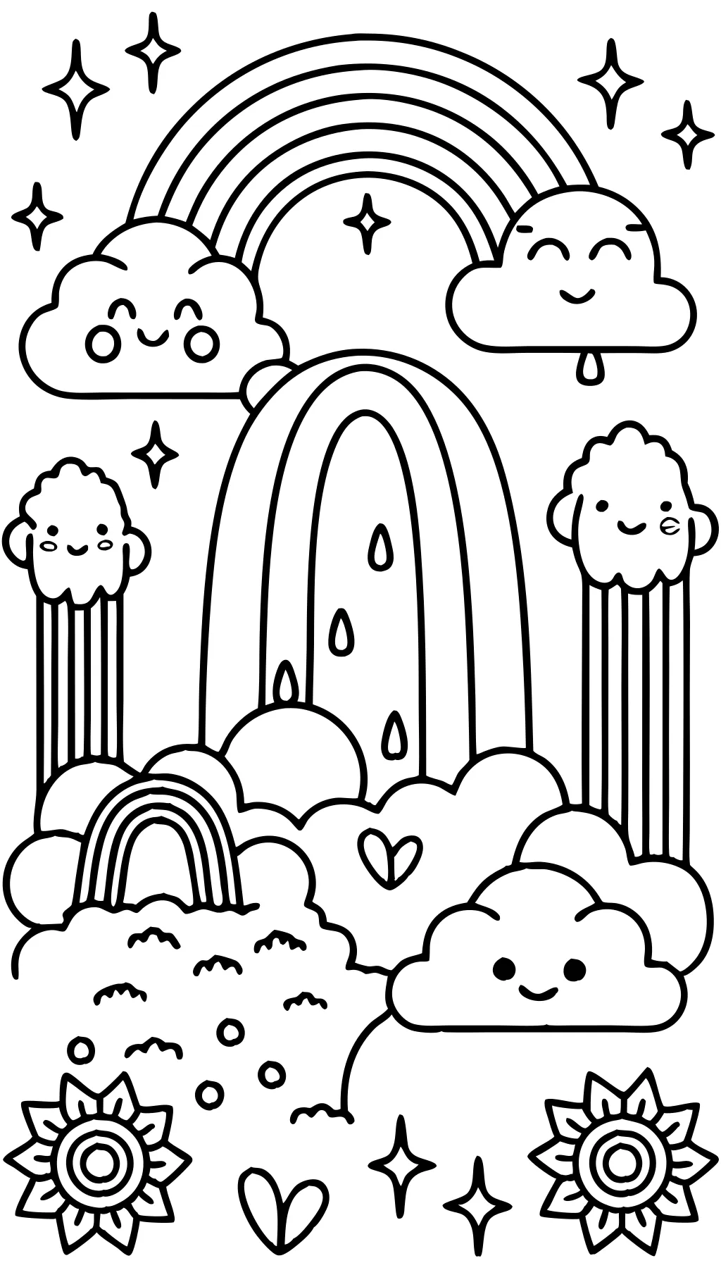 free coloring pages of rainbows